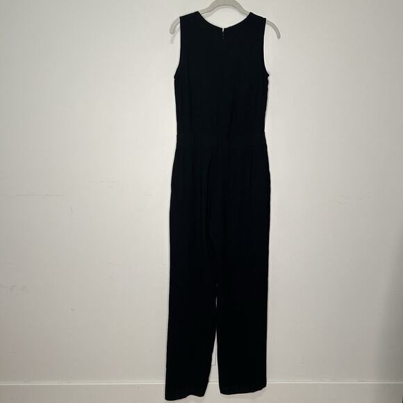 Cabi Black Grace Sleeveless Jumpsuit Size 6 Gold Zipper With Pockets Minimalist - Picture 6 of 11